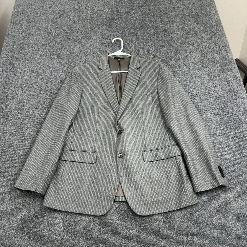 Banana Republic Blazer Mens 42S Grey Wool Pinstripe Marzotto Sport Coat Classic